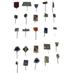 Vintage Russian Badge Pin Jewelry Lot Soviet Union Russia USSR 25 Piece